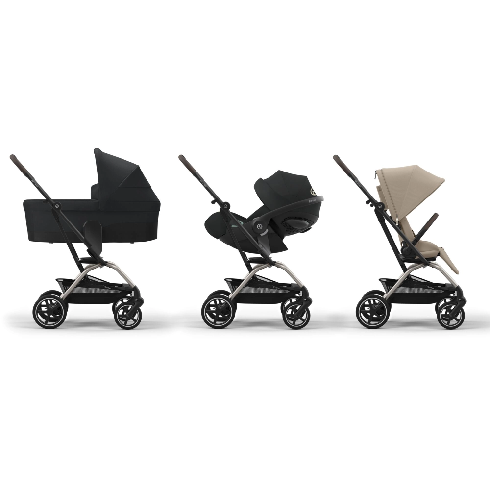 Poussette Cybex Eezy S Twist+ 2 TPE - Almond Beige + Nacelle Cybex Cot S - Almond Beige