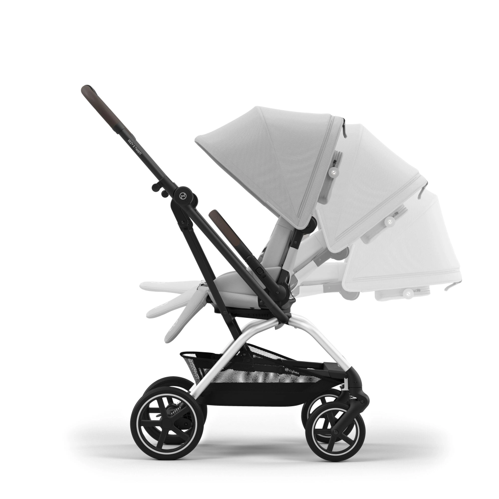 Poussette Cybex Eezy S Twist +2 BLK - Fog Grey + Nacelle Cybex Cot S - Fog Grey