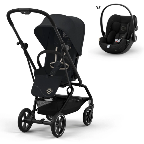Poussette Cybex Eezy S Twist PLUS 2 Chassis Black Magic Black Coque Auto Cloud G i Size Moon Black Univers Poussette