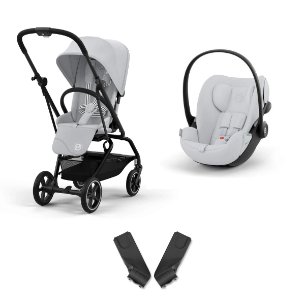 Poussette Cybex Eezy S Twist +2 BLK - Fog Grey + Coque Auto Cloud G i-Size - Fog Grey