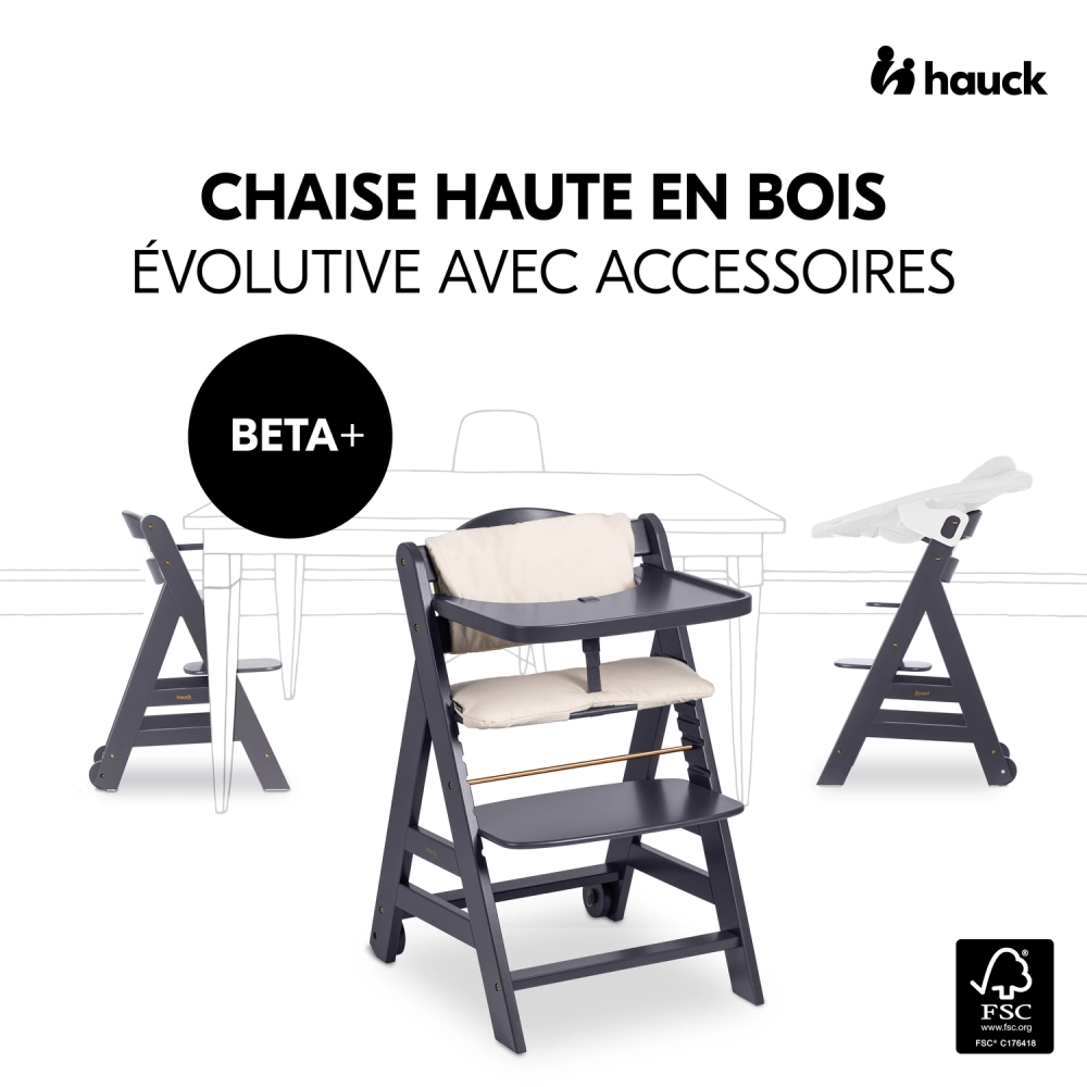 Chaise Haute Hauck Beta+ - Dark Grey