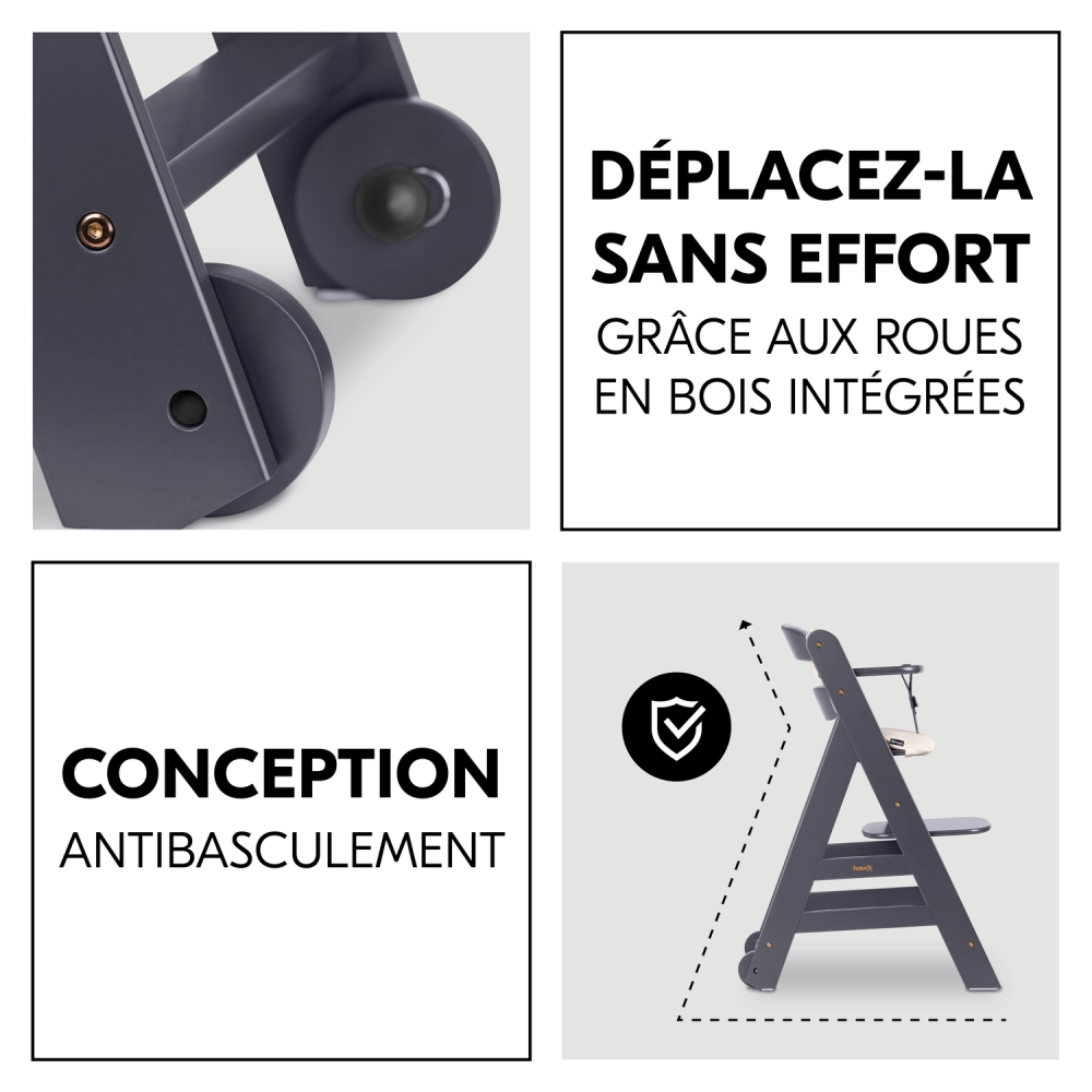 Chaise Haute Hauck Beta+ - Dark Grey