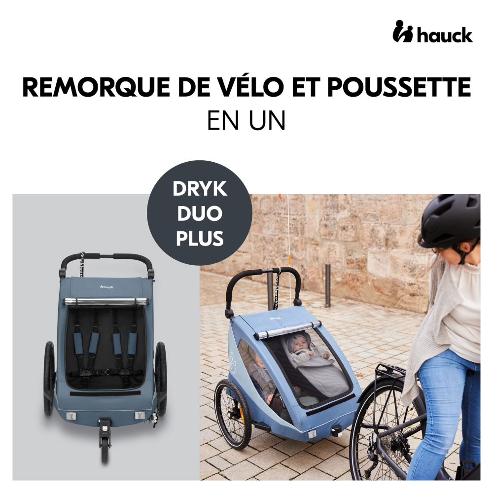 Remorque Vélo Hauck Dryk Duo Plus - Dark Blue