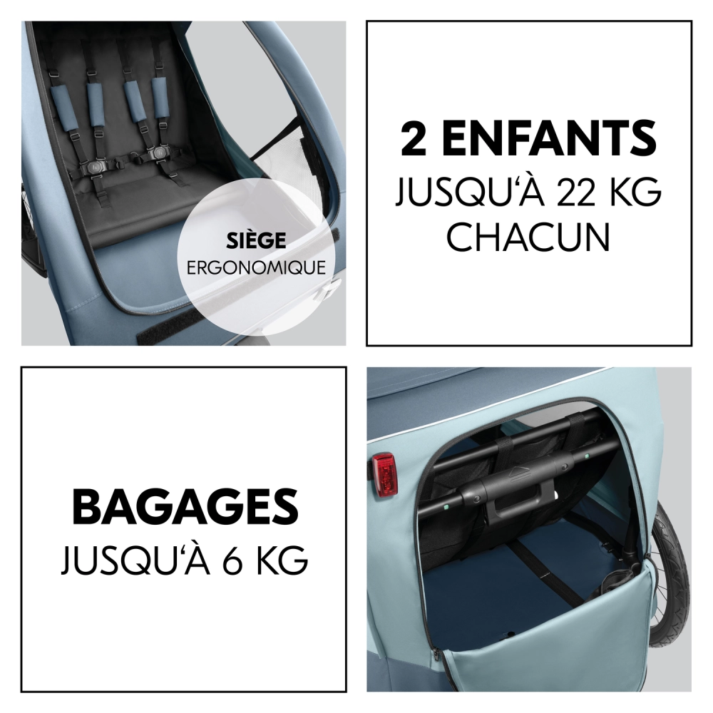 Remorque Vélo Hauck Dryk Duo Plus - Dark Blue