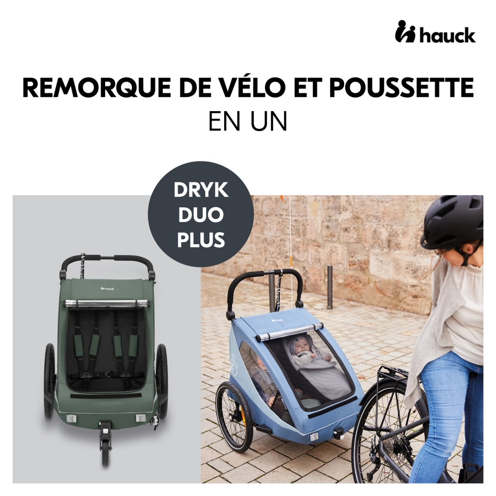 Remorque Vélo Hauck Dryk Duo Plus - Dark Green