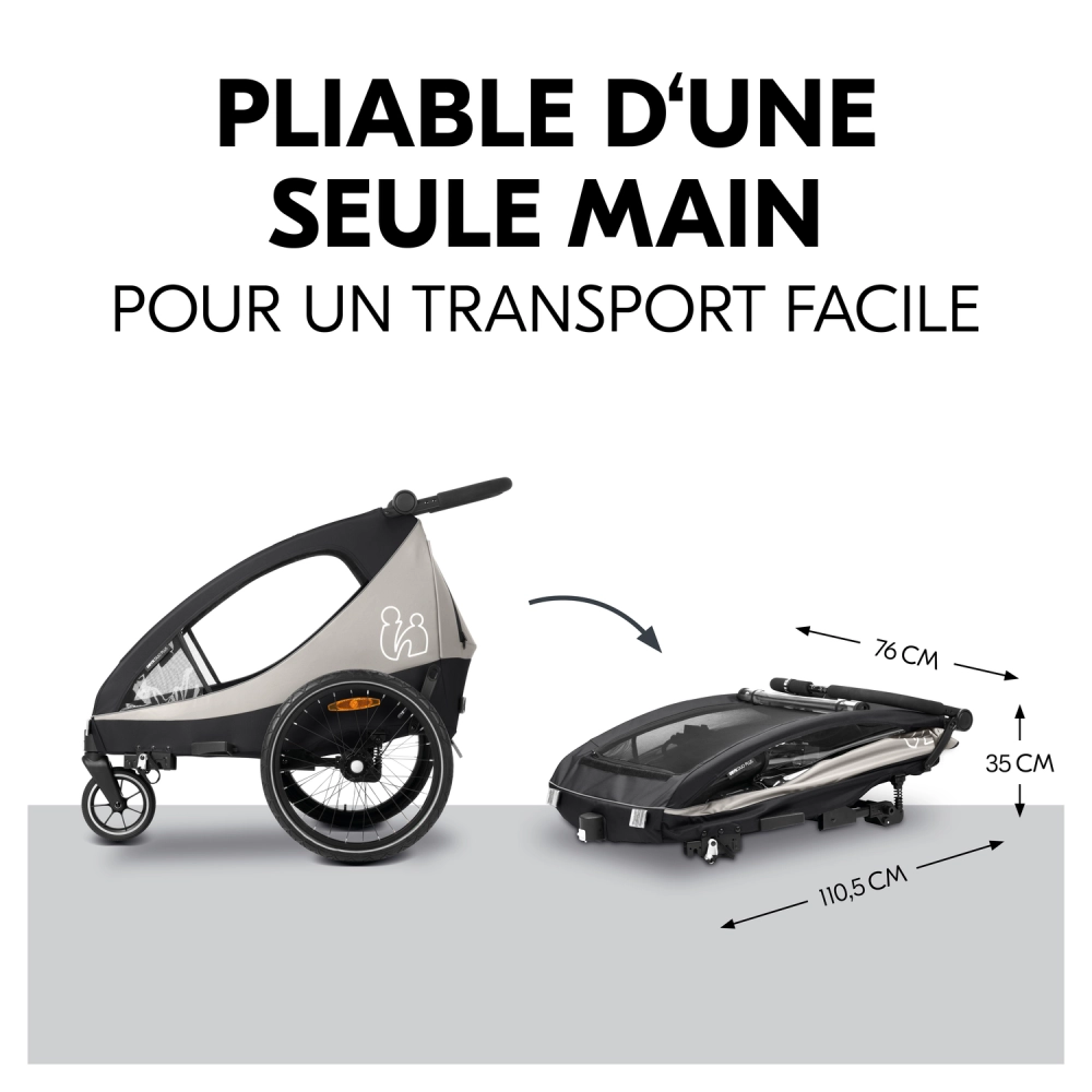 Remorque Vélo Hauck Dryk Duo Plus - Black