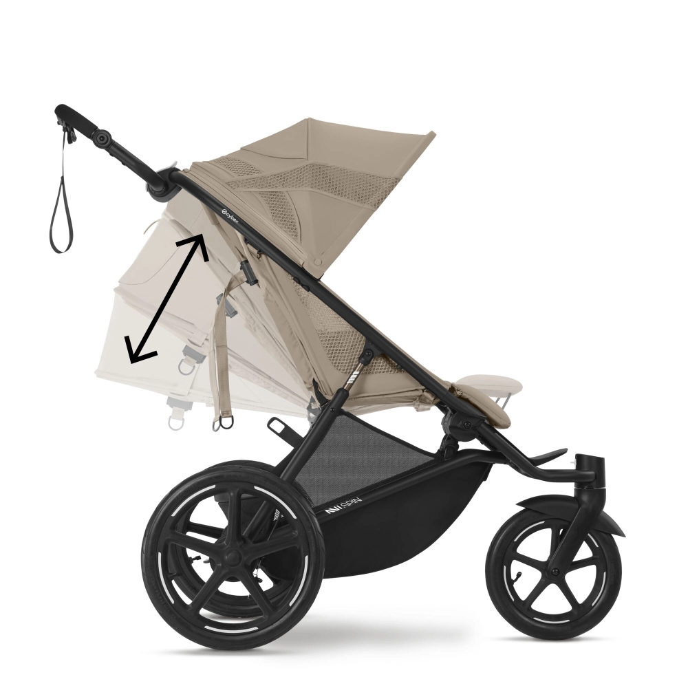 Poussette Cybex Avi Spin - Almond Beige + Nacelle - Moon Black