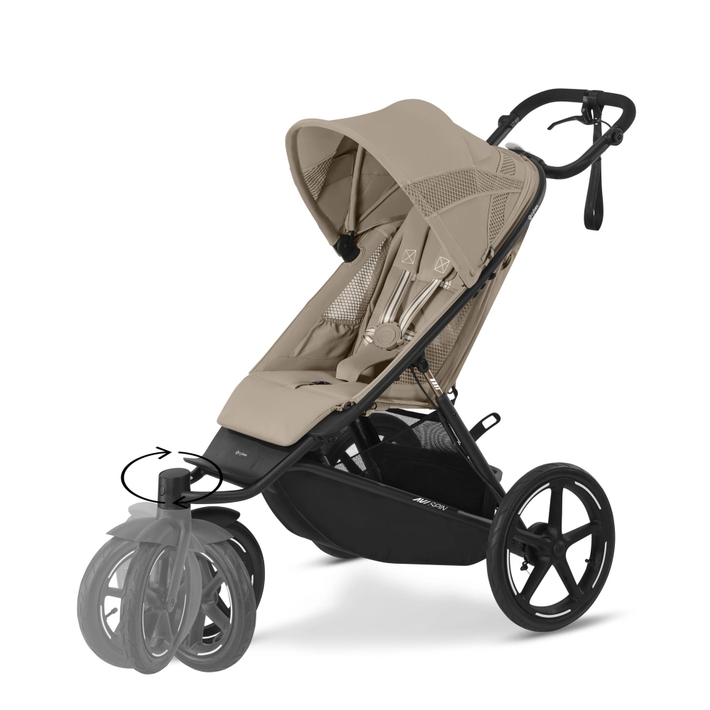Poussette Cybex Avi Spin - Almond Beige + Coque Auto Cloud G i-Size - Moon Black