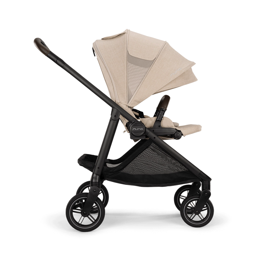 Poussette Nuna Swiv - Biscotti + Nacelle Cari Next - Caviar + Coque Auto Pipa Next - Biscotti + Base Next