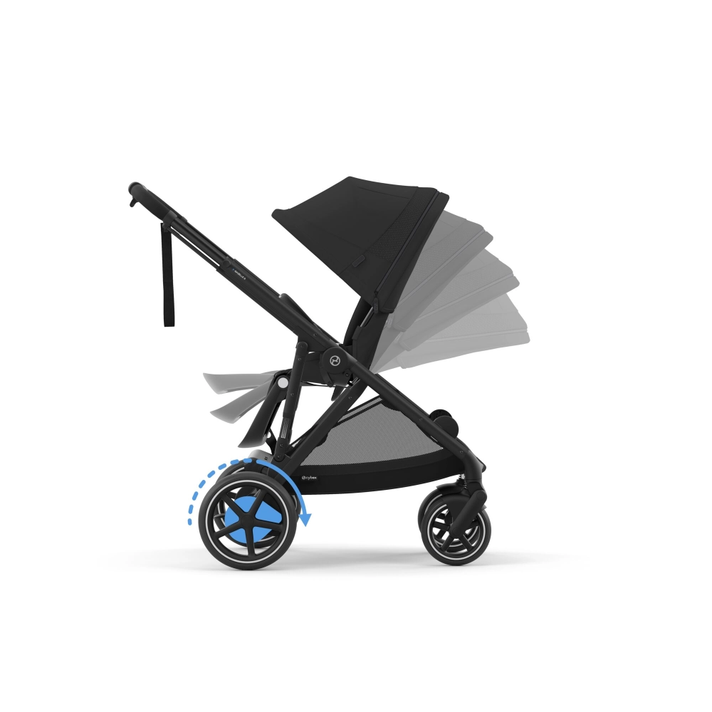 Poussette Double Cybex eGazelle S BLK - Moon Black + 2 Coques Auto Cloud G i-Size - Magic Black