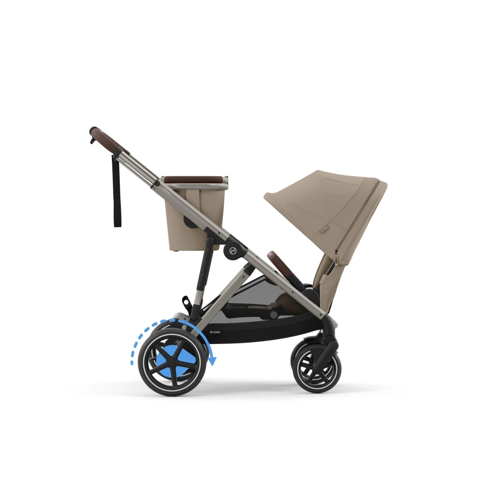 Poussette Double Cybex eGazelle S TPE - Almond Beige + Coques Auto Cloud G i-Size - Almond Beige (Plus)