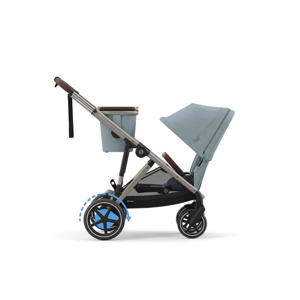 Poussette Double Cybex eGazelle S SLV - Stormy Blue + 2 Coques Auto Cloud G i-Size - Stormy Blue (Plus)