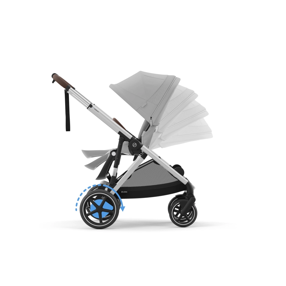 Poussette Double Cybex eGazelle S SLV - Stone Grey + 2 Coques Auto Cloud G i-Size - Stone Grey (Plus)