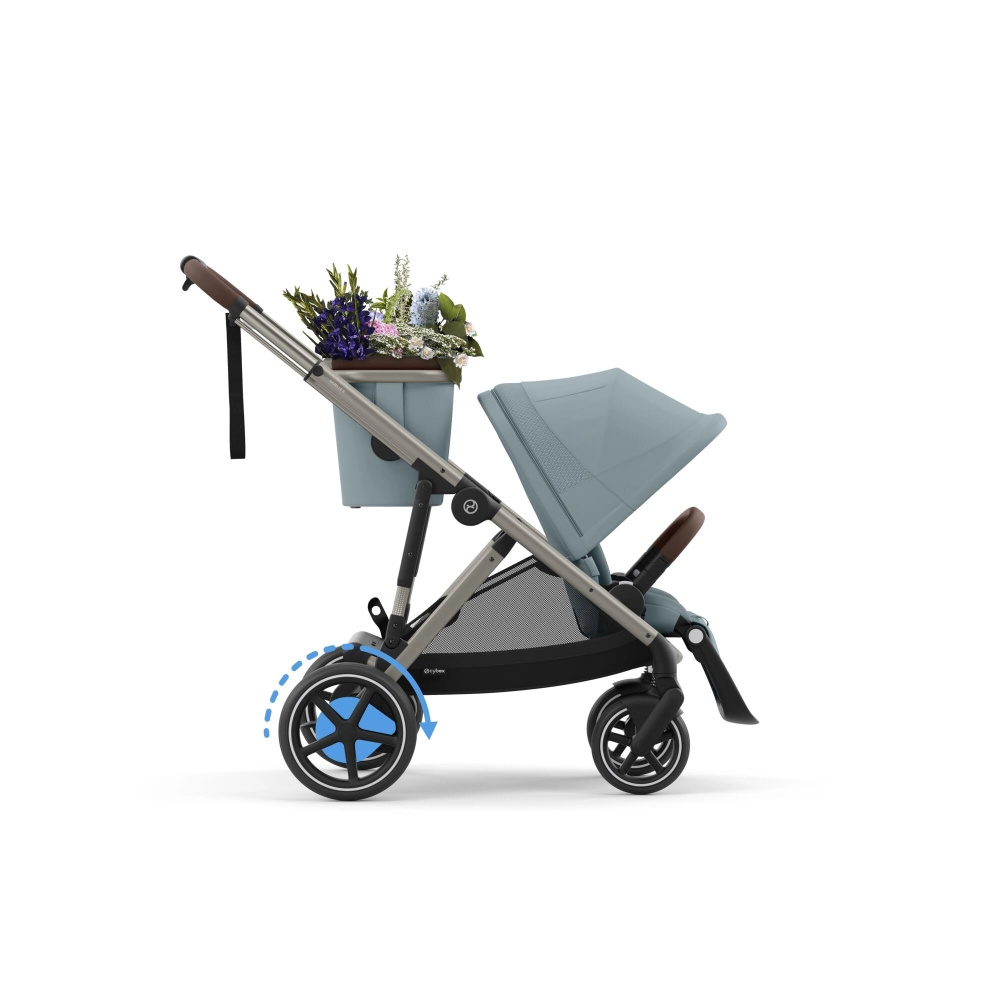 Poussette Double Cybex eGazelle S TPE + 2 Nacelles Gazelle Cot - Stormy Blue