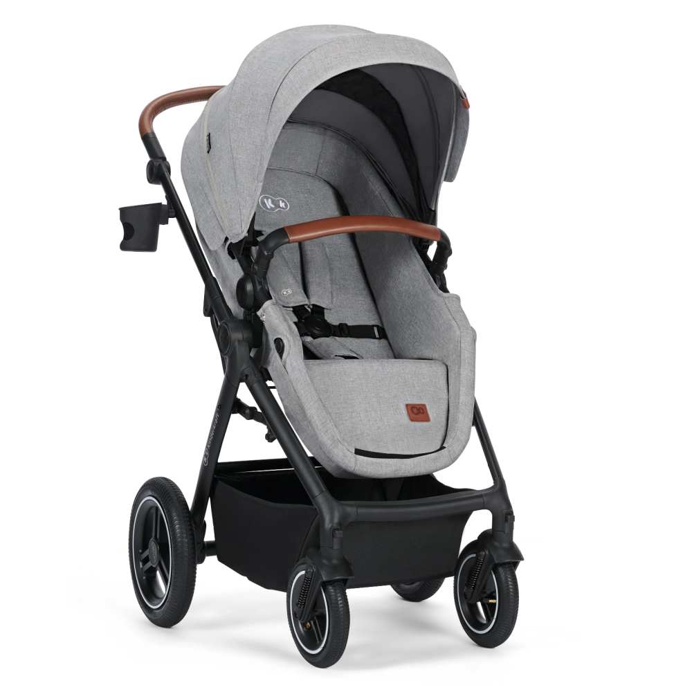 Poussette Kinderkraft B-Tour + Nacelle + Coque Auto Mink Pro - Light Grey