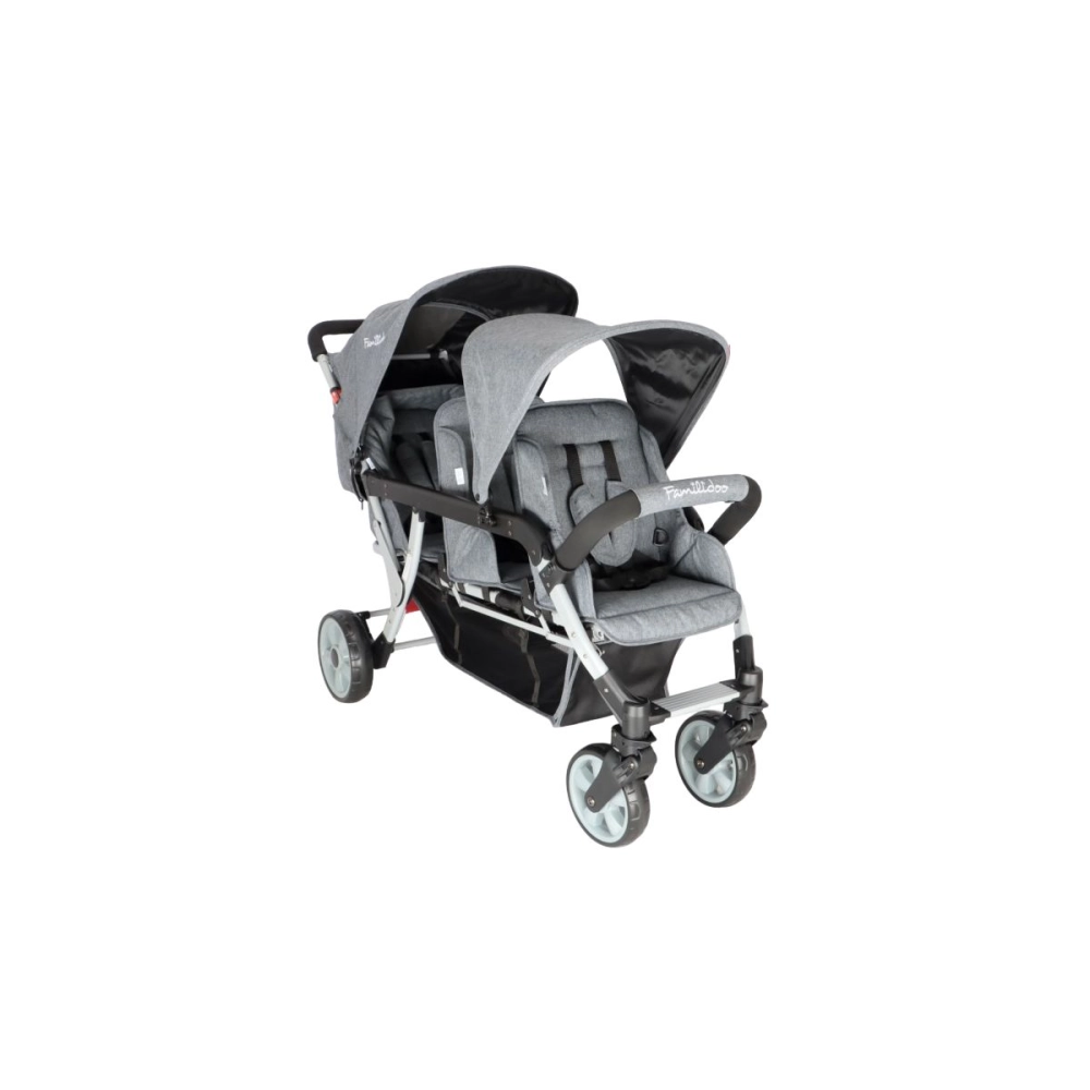 Poussette 3 Places Familidoo Lidoo H3E + Ergondrive - Full Grey
