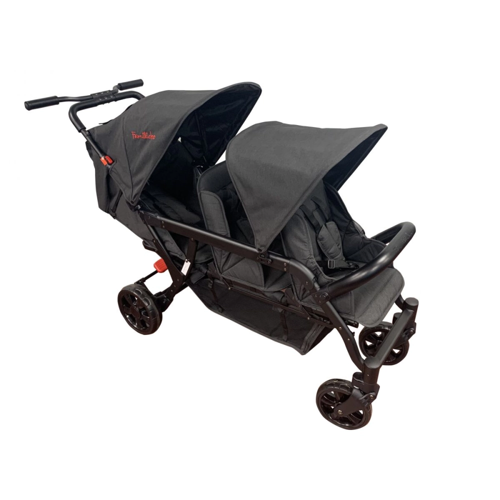 Poussette 3 Places Familidoo Lidoo H3E + Ergondrive - Full Black