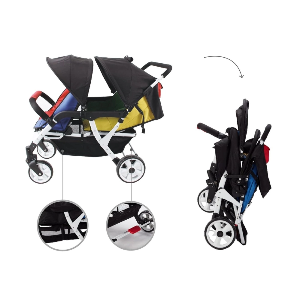 Poussette 4 Places Familidoo Lidoo City - Full Grey