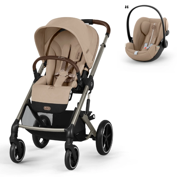 Poussette Cybex Balios S Lux 3 TPE - Almond Beige  + Coque Auto Cloud G i-Size - Almond Beige (Plus)