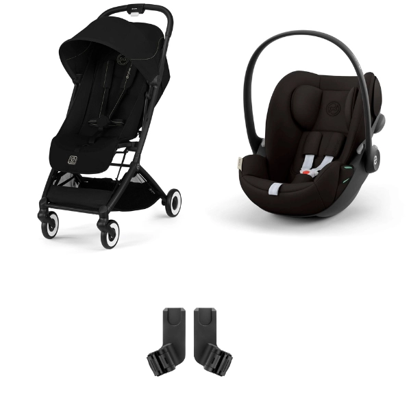 Poussette Cybex Orfeo 2 BLK - Magic Black + Cloud G i-Size - Magic Black + Adaptateurs