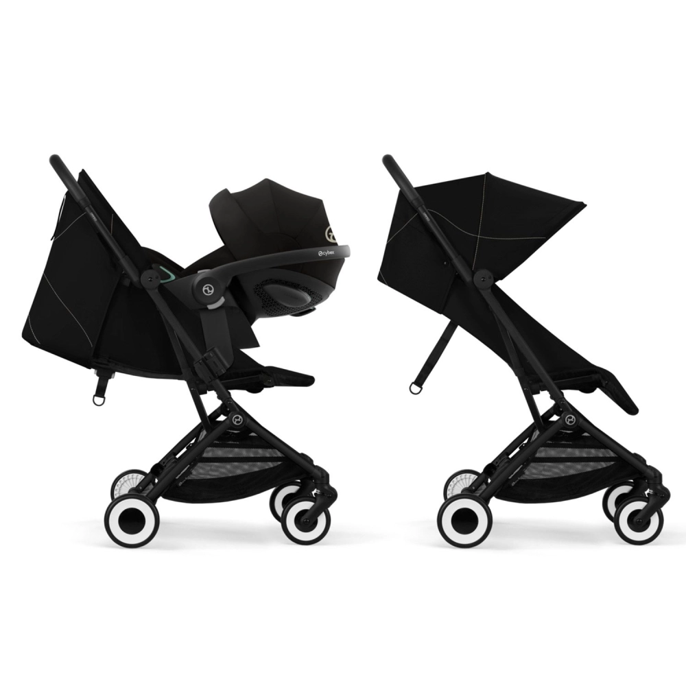 Poussette Cybex Orfeo 2 BLK - Magic Black + Cloud G i-Size - Magic Black + Adaptateurs