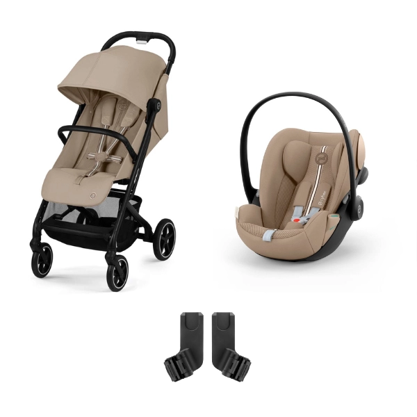 Poussette Cybex Beezy 3 - Almond Beige + Coque Auto 40-87cm Cybex Cloud G i-Size - Almond Beige (Plus)