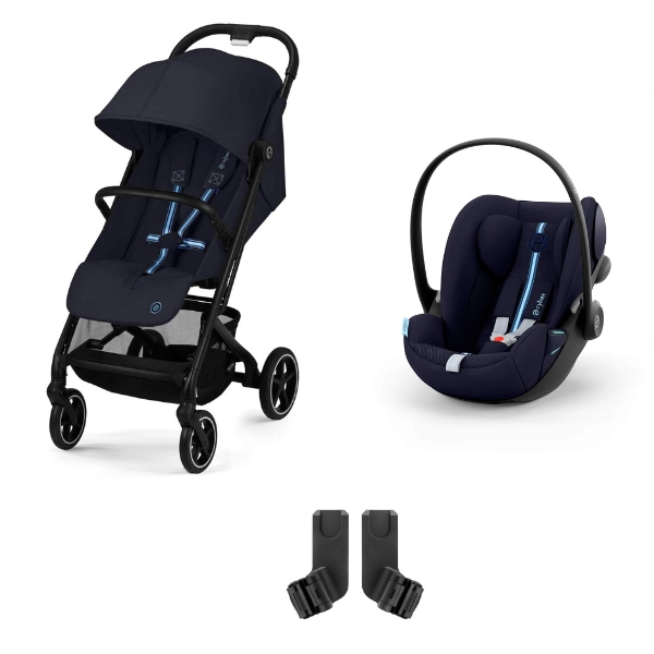 Poussette Cybex Beezy 3 - Dark Navy Blue + Coque Auto 40-87cm Cybex Cloud G i-Size - Ocean Blue (Plus)