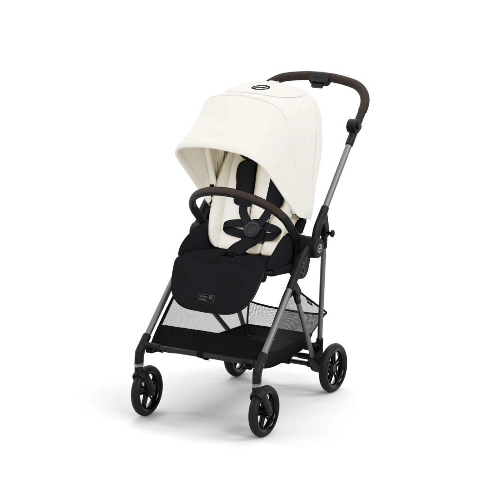 Poussette Cybex Melio 4 TPE + Nacelle - Canvas White + Coque Auto Cloud G i-Size - Magic Black