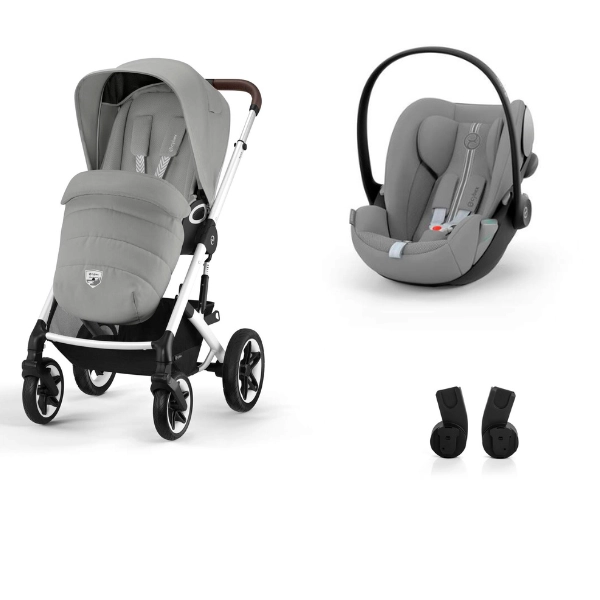 Poussette Cybex Talos S Lux 2 TPE - Stone Grey + Coque Auto 40-87cm Cybex Cloud G i-Size - Stone Grey (Plus)