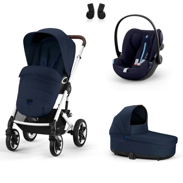 Poussette Cybex Talos S Lux 2 TPE - Ocean Blue +  Nacelle Cot S Lux + Coque Auto 40-87cm Cybex Cloud G i-Size - Ocean Blue (Plus)