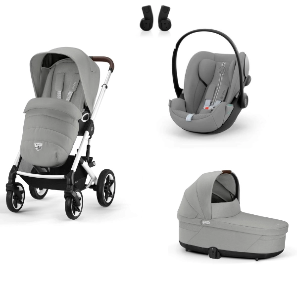 Poussette Cybex Talos S Lux 2 TPE - Stone Grey + Nacelle Cot S Lux + Coque Auto 40-87cm Cybex Cloud G i-Size - Stone Grey (Plus)