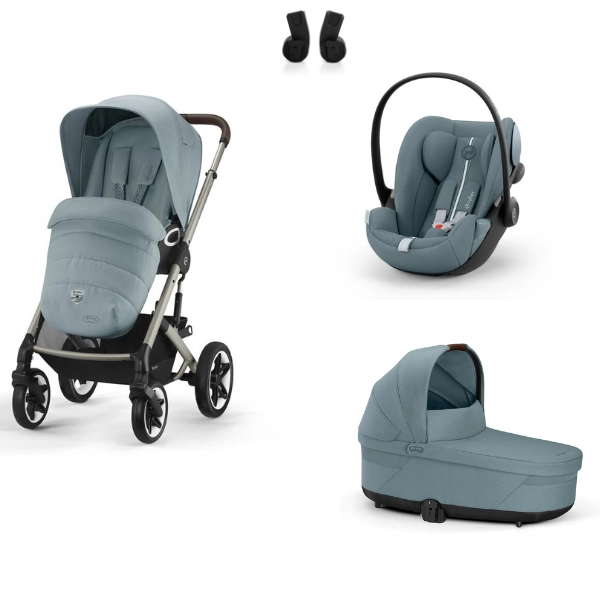 Poussette Cybex Talos S Lux 2 TPE - Stormy Blue + Nacelle Cot S Lux + Coque Auto 40-87cm Cybex Cloud G i-Size - Stormy Blue (Plus)