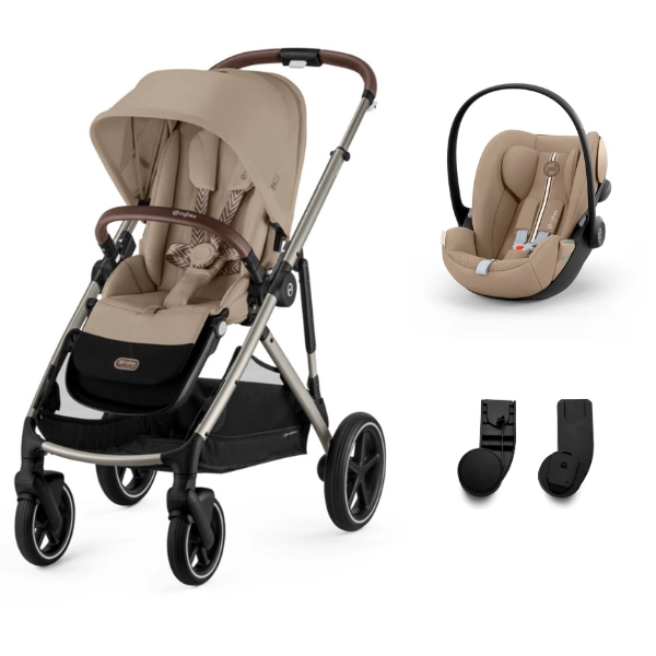 Poussette Cybex Gazelle S2 TPE - Almond Beige + Coque Auto Cloud G i-Size - Almond Beige (Plus)