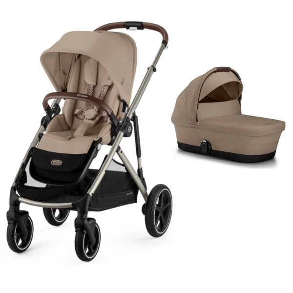 Poussette Cybex Gazelle S2 TPE - Almond Beige + Nacelle Gazelle Cot - Almond Beige