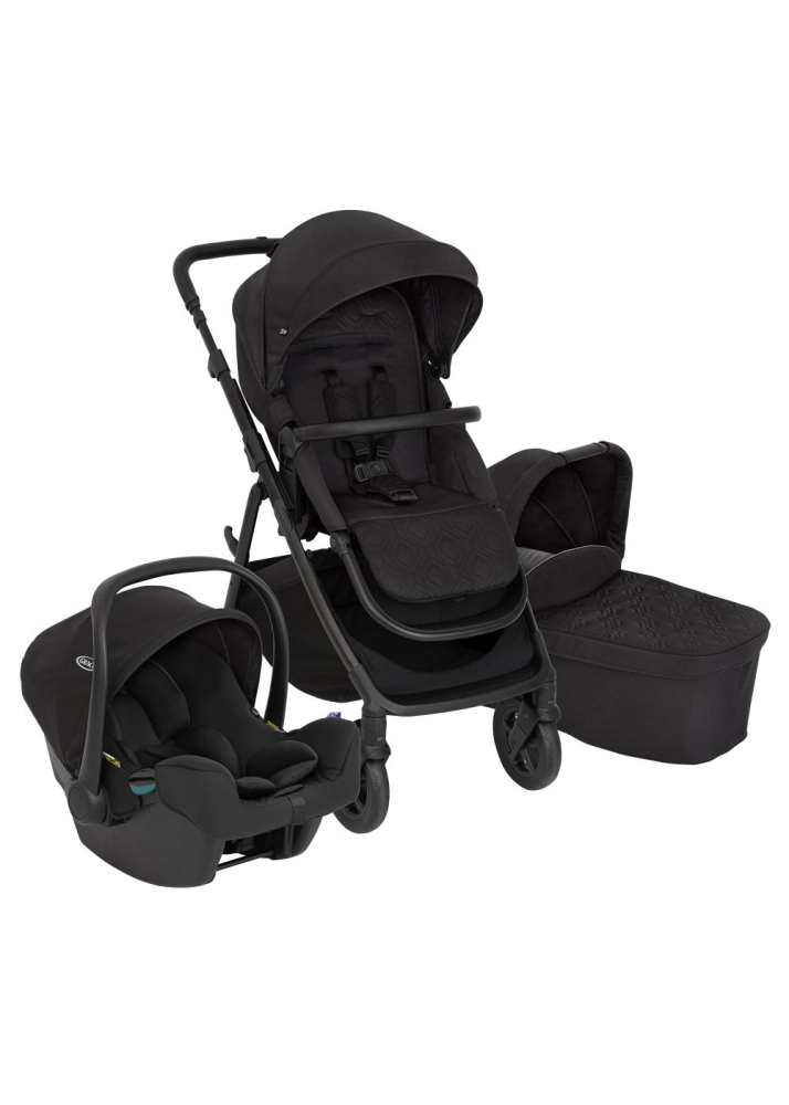 NEAR2ME DLX TRIO - Poussette + SnugLite + Nacelle + Protection pluie + Adaptateurs - Graco - MIDNIGHT