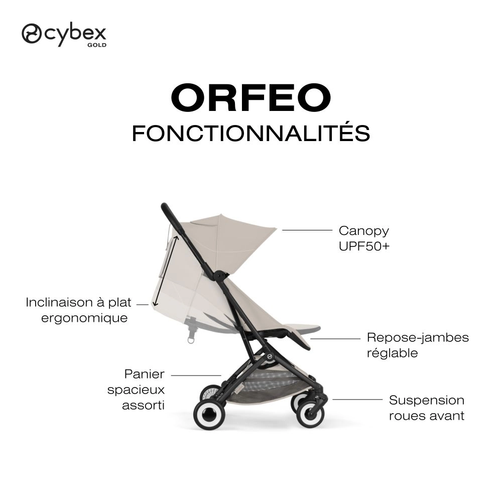 Poussette Ultra Compacte Orfeo 2 - CYBEX - Dune Grey