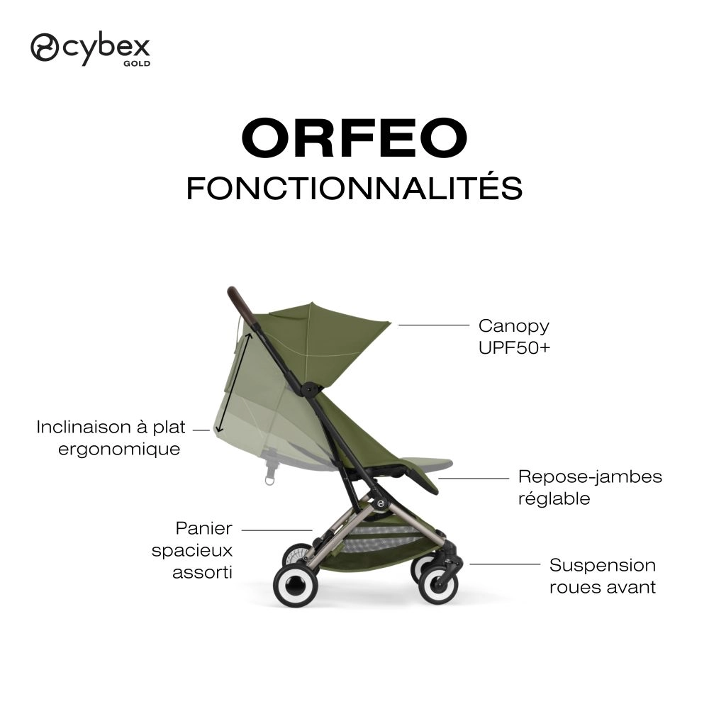 Poussette Ultra Compacte Orfeo 2 - CYBEX - Moss Green