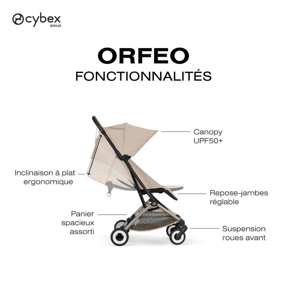 Poussette Ultra Compacte Orfeo 2 - CYBEX - Almond Beige
