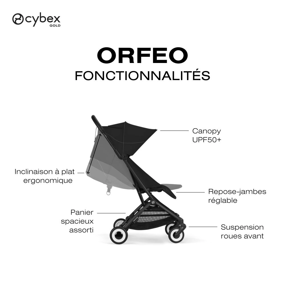 Poussette Ultra Compacte Orfeo 2 - CYBEX - Magic Black