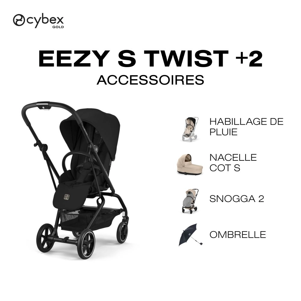 Poussette Compacte Eezy S Twist+2 - CYBEX - Magic Black