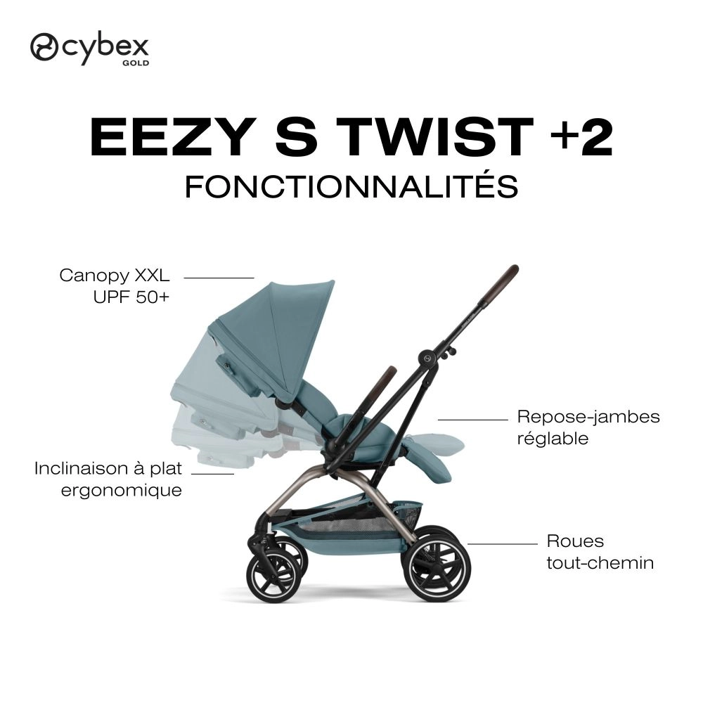 Poussette Compacte Eezy S Twist+2 - CYBEX - Stormy Blue