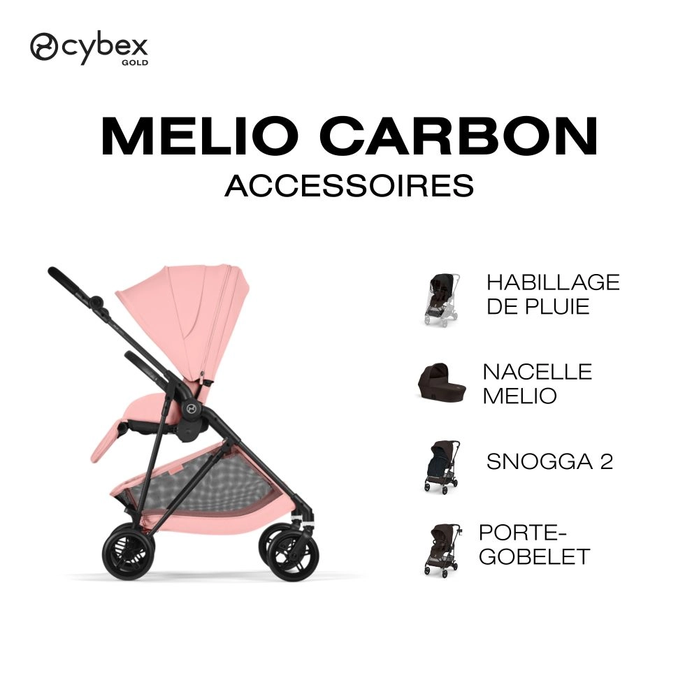 Poussette Citadine Melio Carbon 6 - CYBEX - Candy Pink