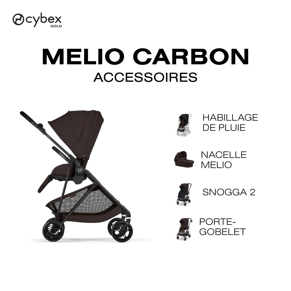 Poussette Citadine Melio Carbon 6 - CYBEX - Chocolate Brown