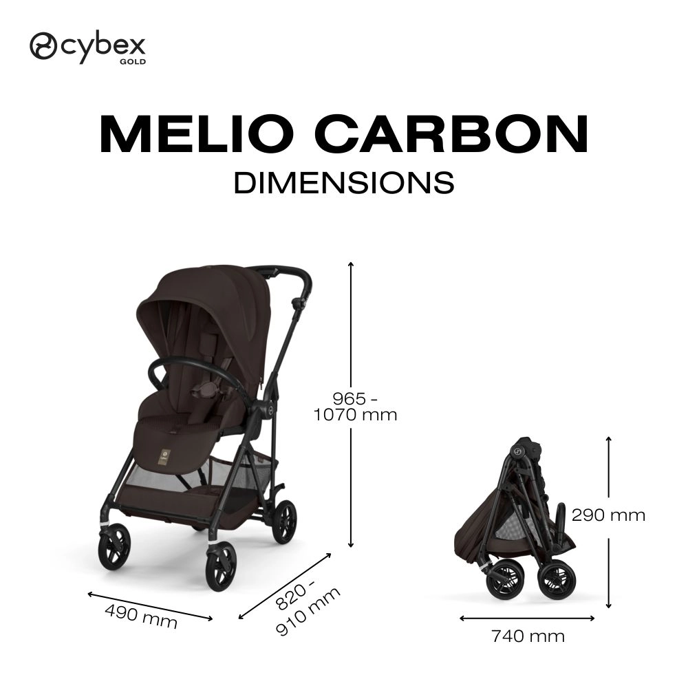 Poussette Citadine Melio Carbon 6 - CYBEX - Chocolate Brown