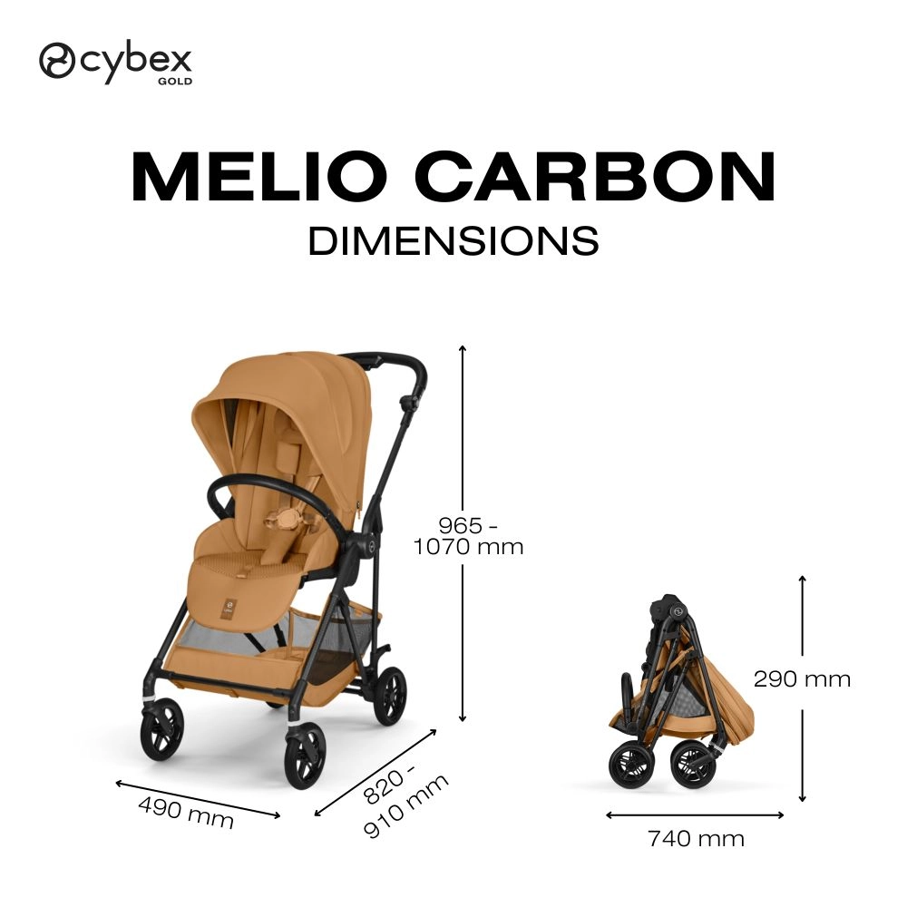 Poussette Citadine Melio Carbon 6 - CYBEX - Cinnamon Yellow