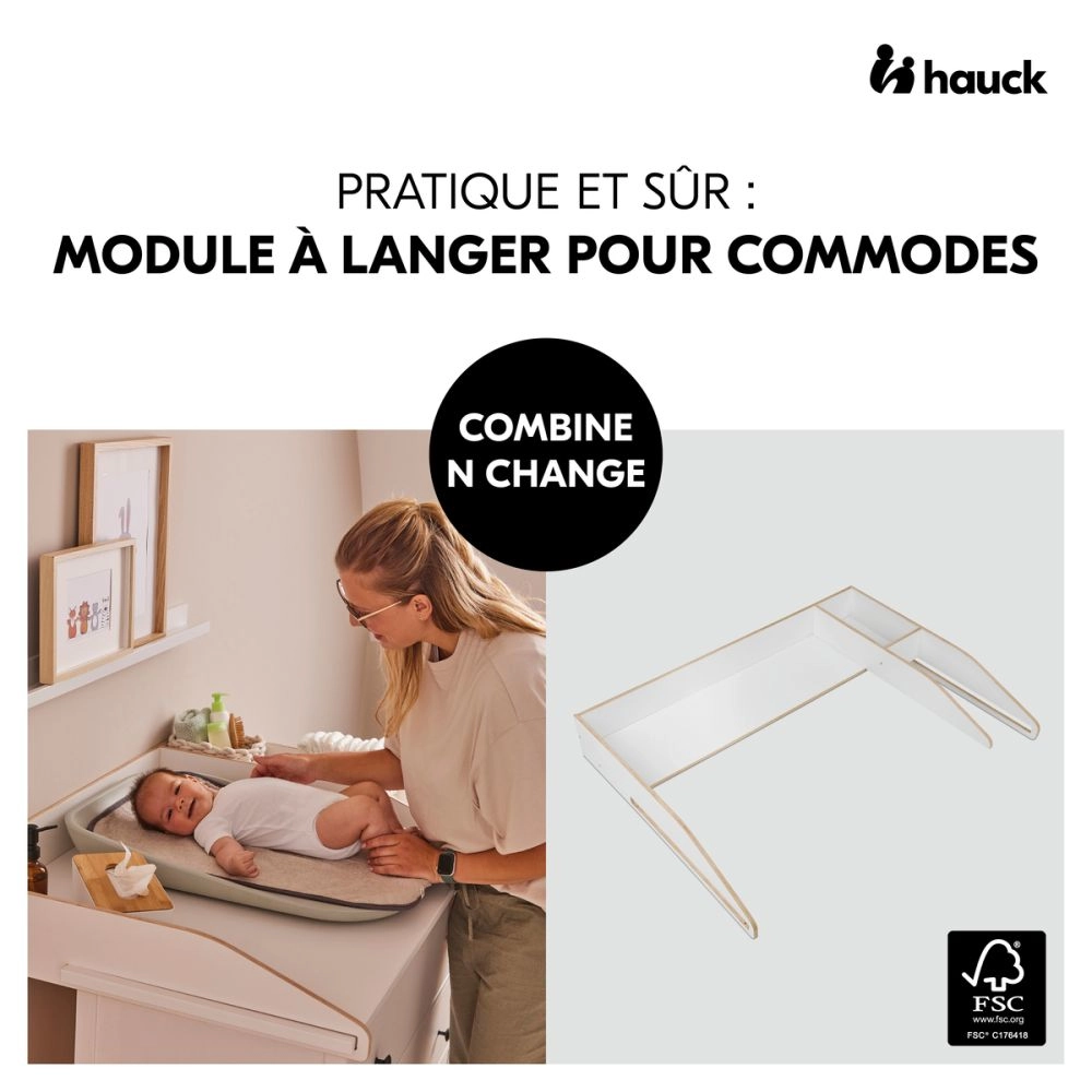 module à langer pour commode  Baby Care Combine N Change White - White