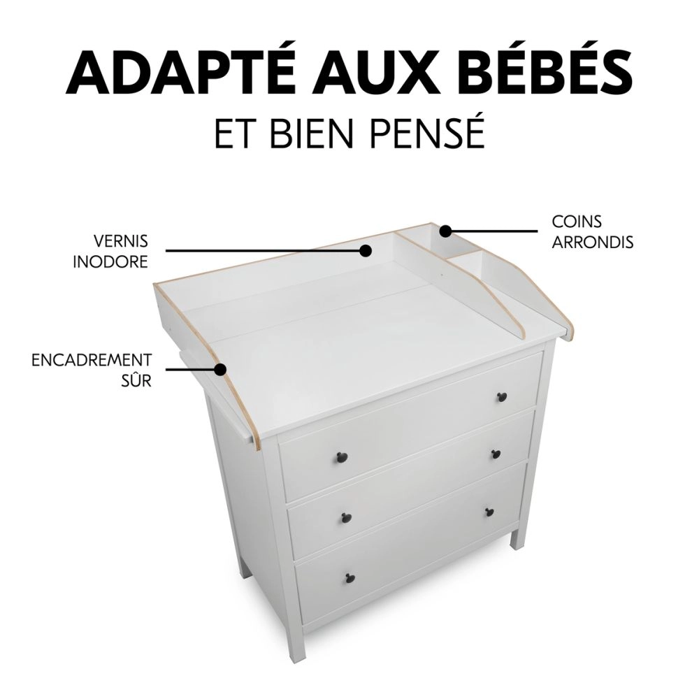 module à langer pour commode  Baby Care Combine N Change White - White