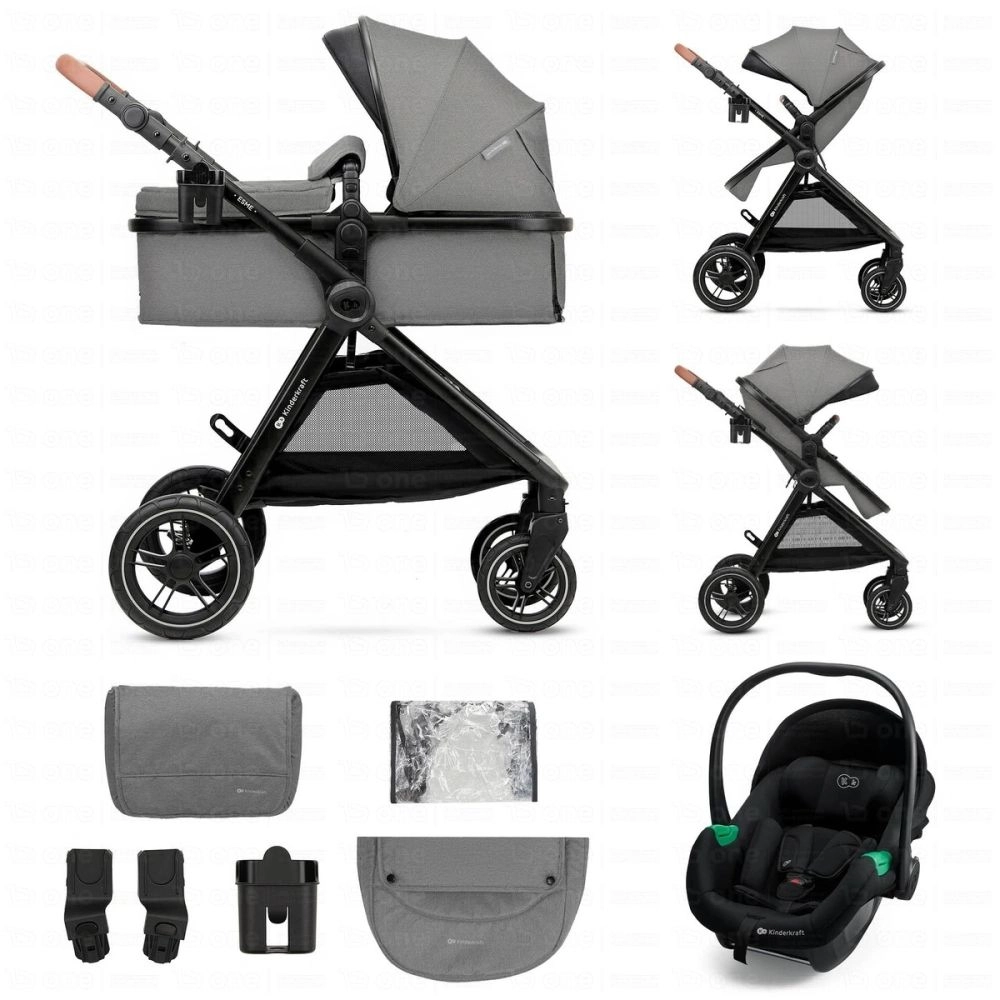 Poussette ESME PRO 3en1 - Kinderkraft - gris