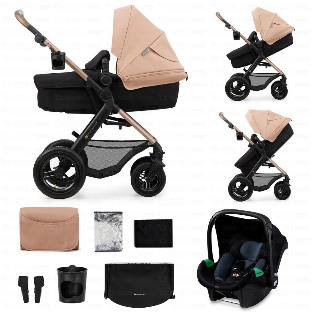 Poussette Trio MOOV 2 (roues AIR ) - Kinderkraft - beige