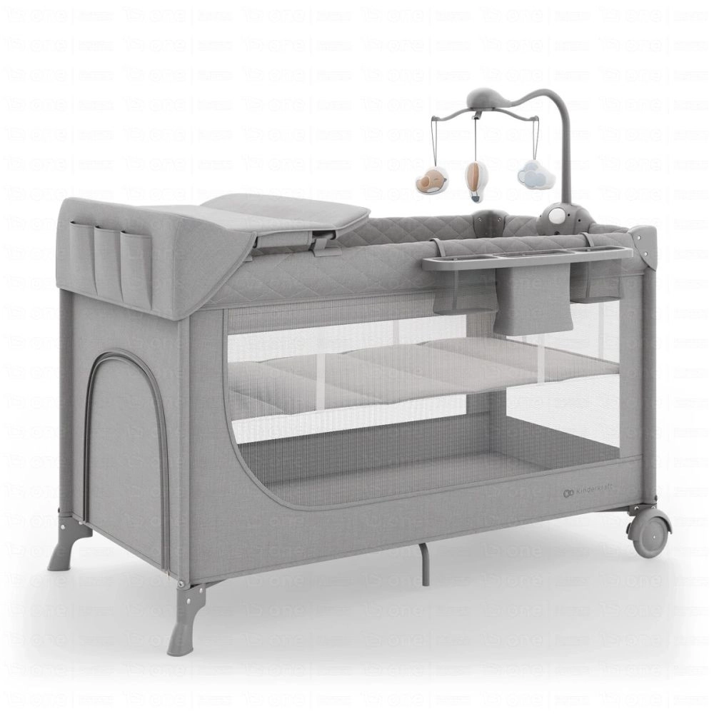 Lit Bébé LEODY UP + accessoires - Kinderkraft - gris
